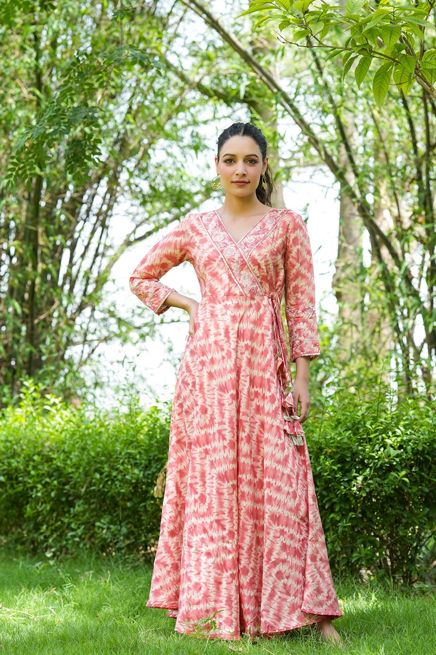 Peach Embroidered Dress