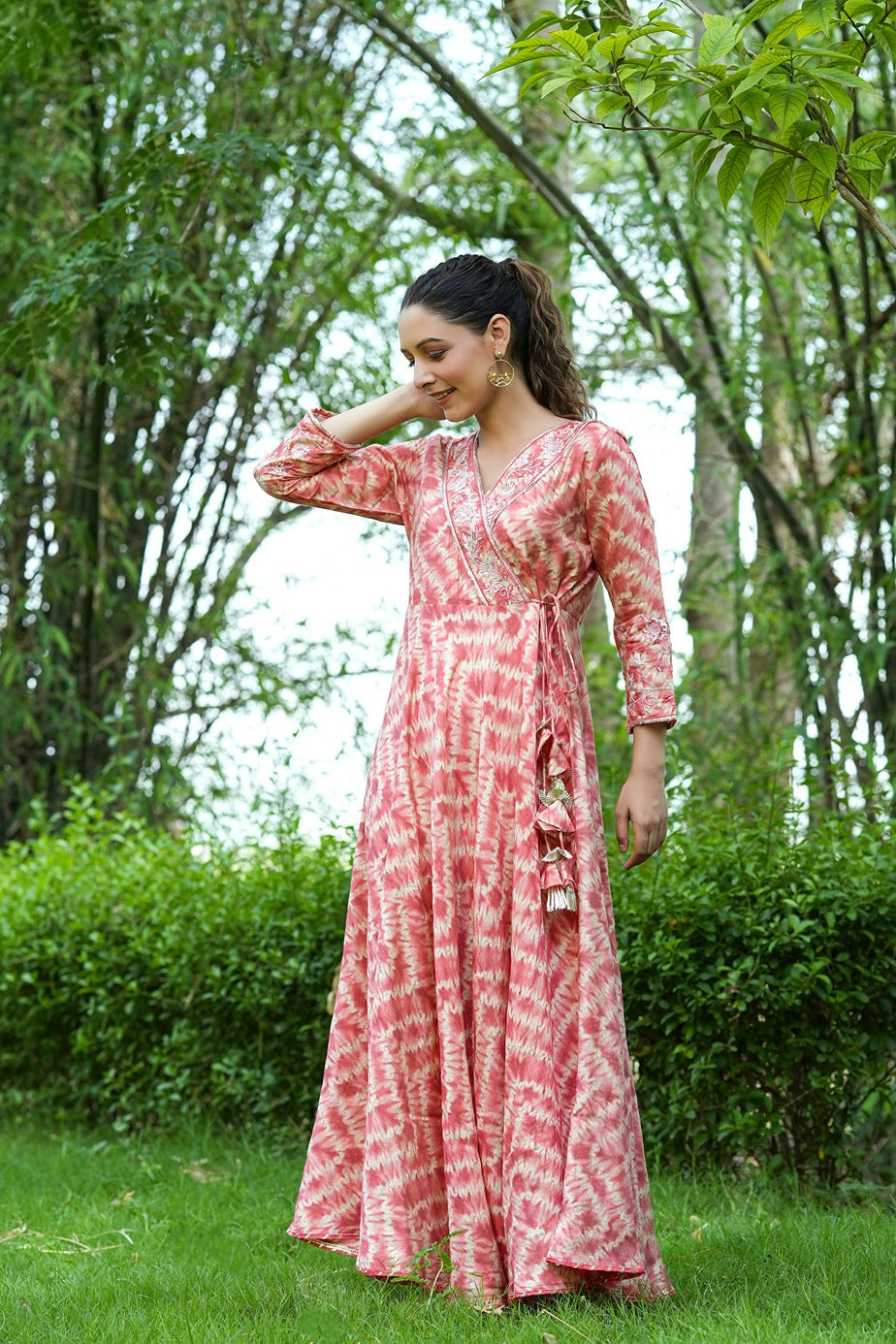 Peach Embroidered Dress