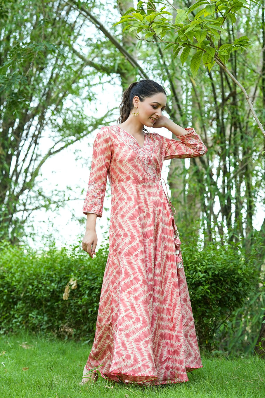 Peach Embroidered Dress