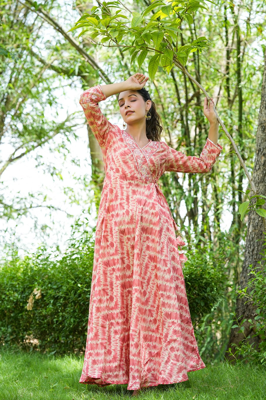 Peach Embroidered Dress