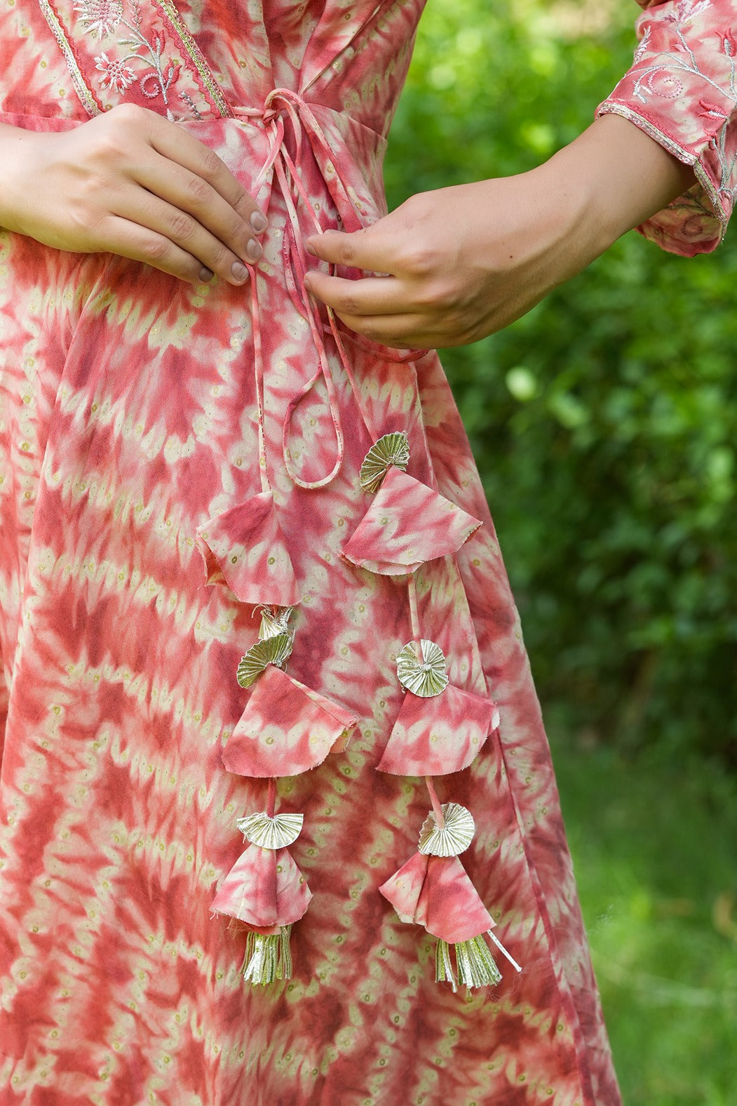 Peach Embroidered Dress