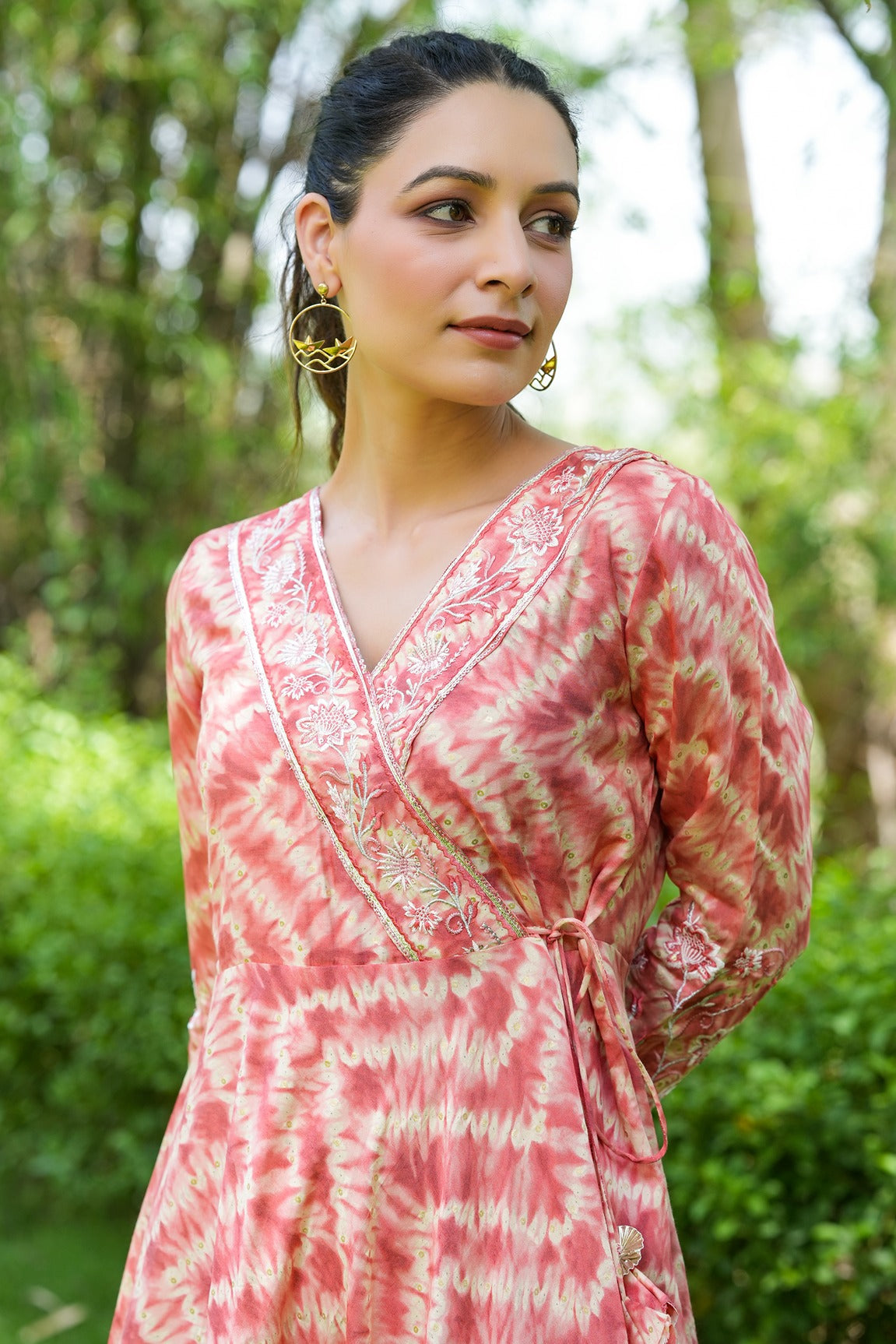 Peach Embroidered Dress