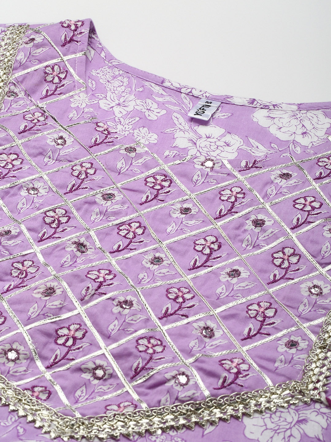 Lavender Ethnic Motifs Printed Dupatta Set Store