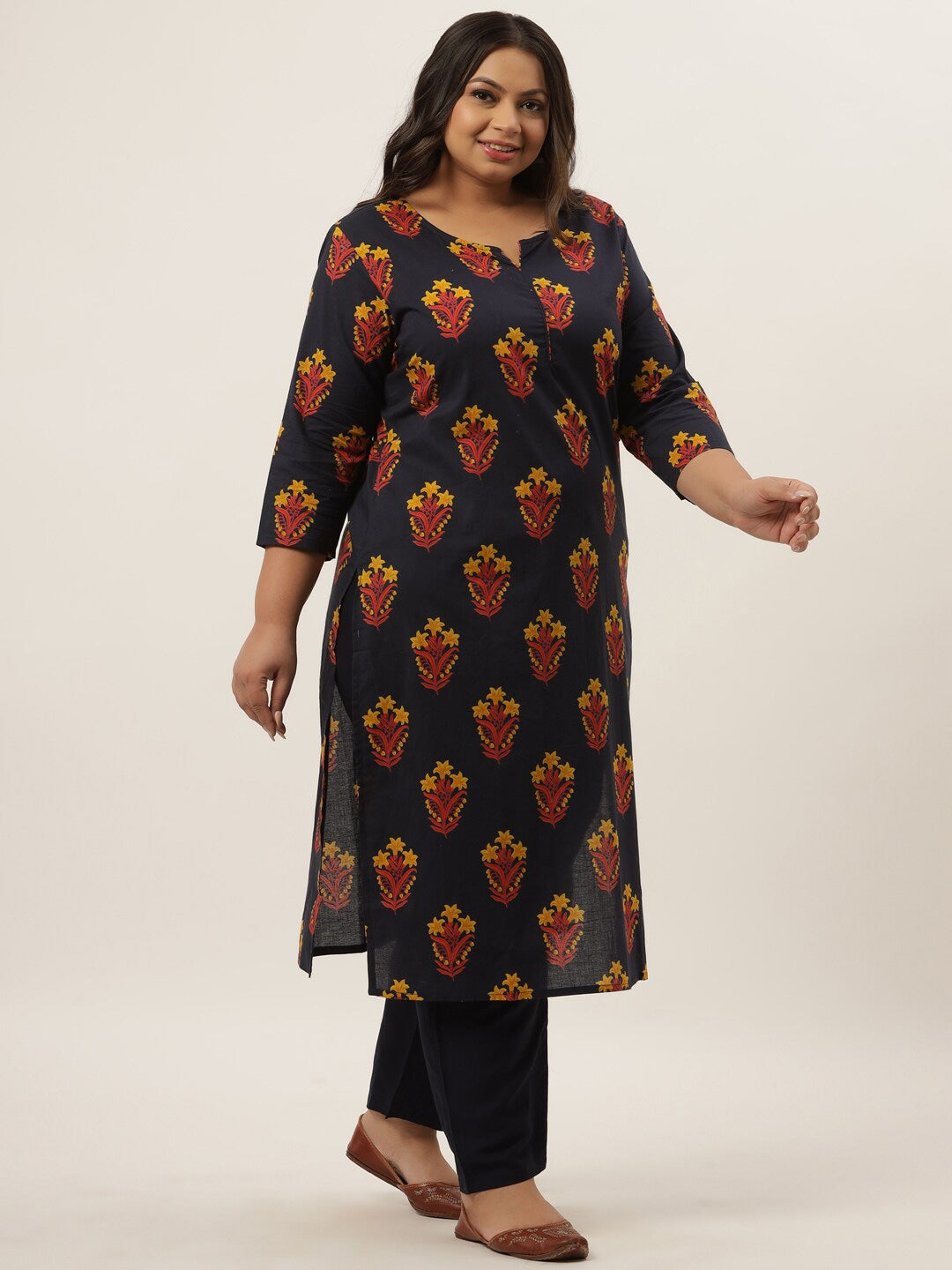 Navy Blue Printed Kurta Set Store