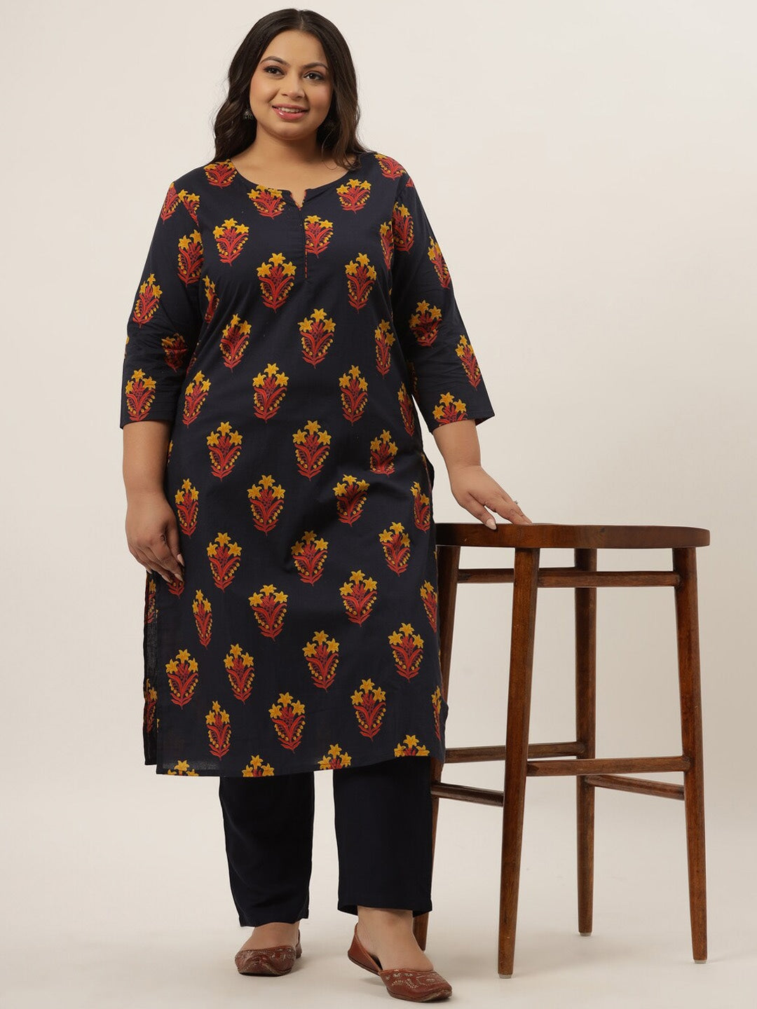 Navy Blue Printed Kurta Set Store