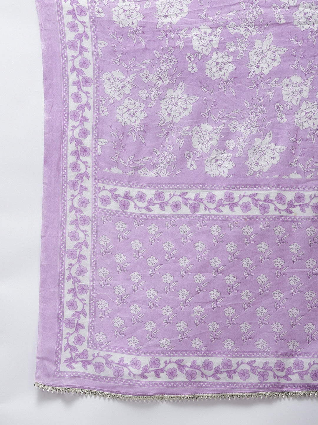 Lavender Ethnic Motifs Printed Dupatta Set Store